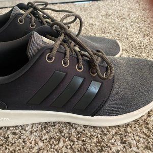 Lightly Worn Adidas Sneakers, Olive Green and Grey